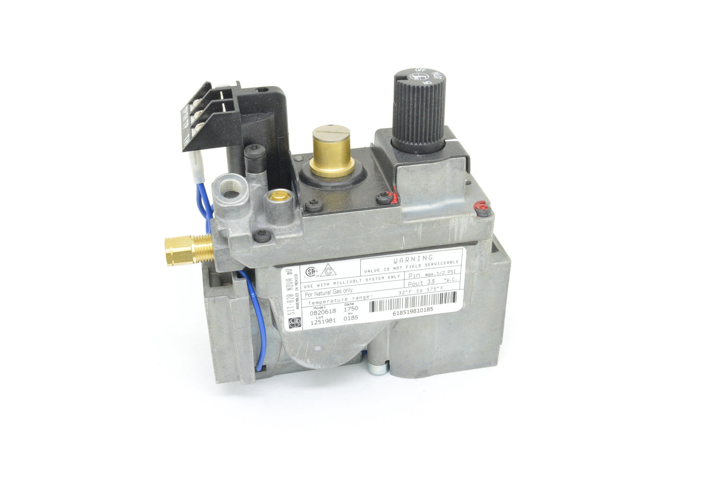 SIT 820 T-Pile Only Millivolt Valve 0.820.618 (Natural Gas)