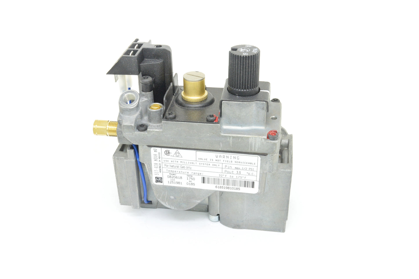 SIT 820 T-Pile Only Millivolt Valve 0.820.618 (Natural Gas)