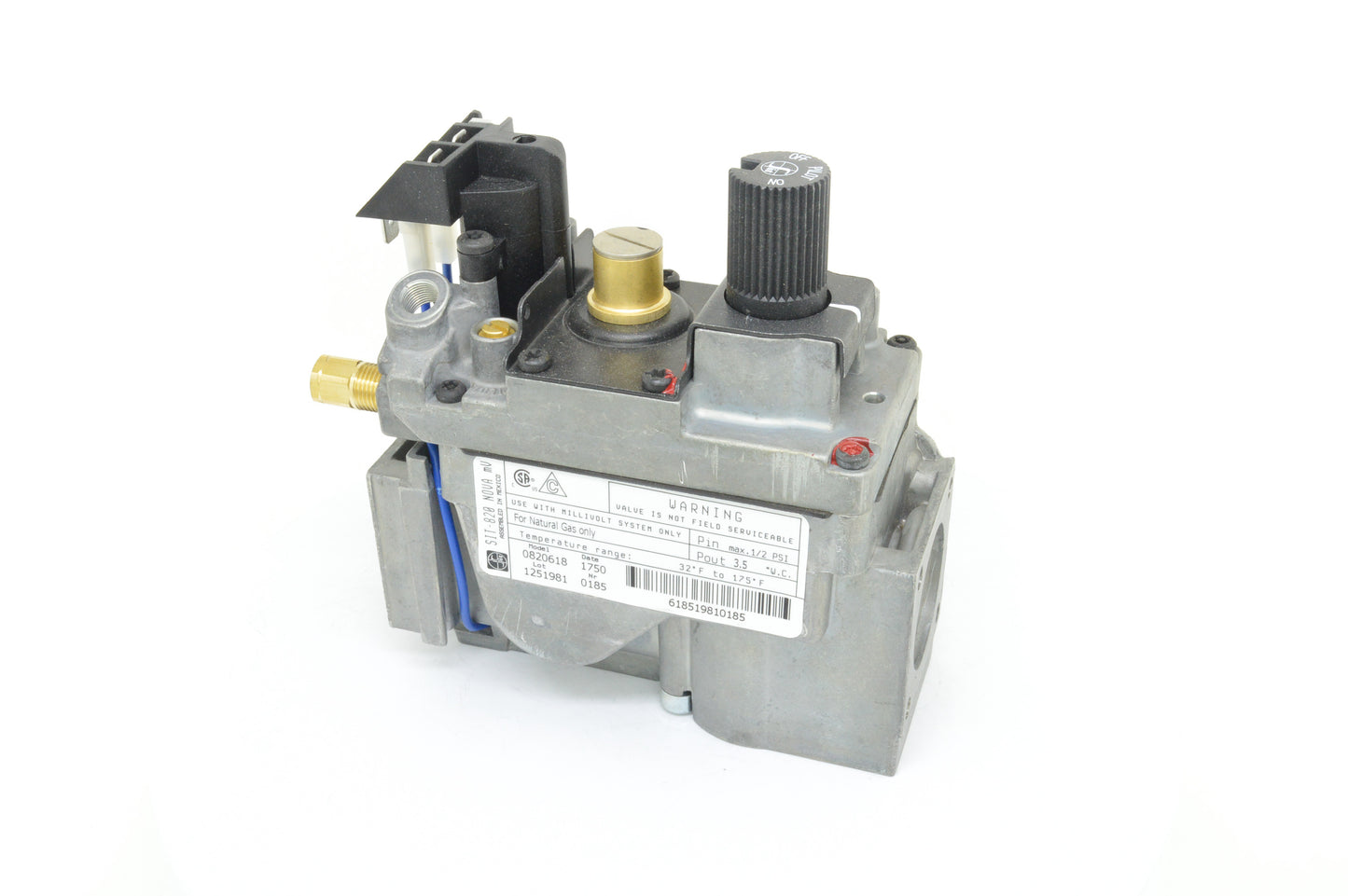 SIT 820 T-Pile Only Millivolt Valve 0.820.618 (Natural Gas)