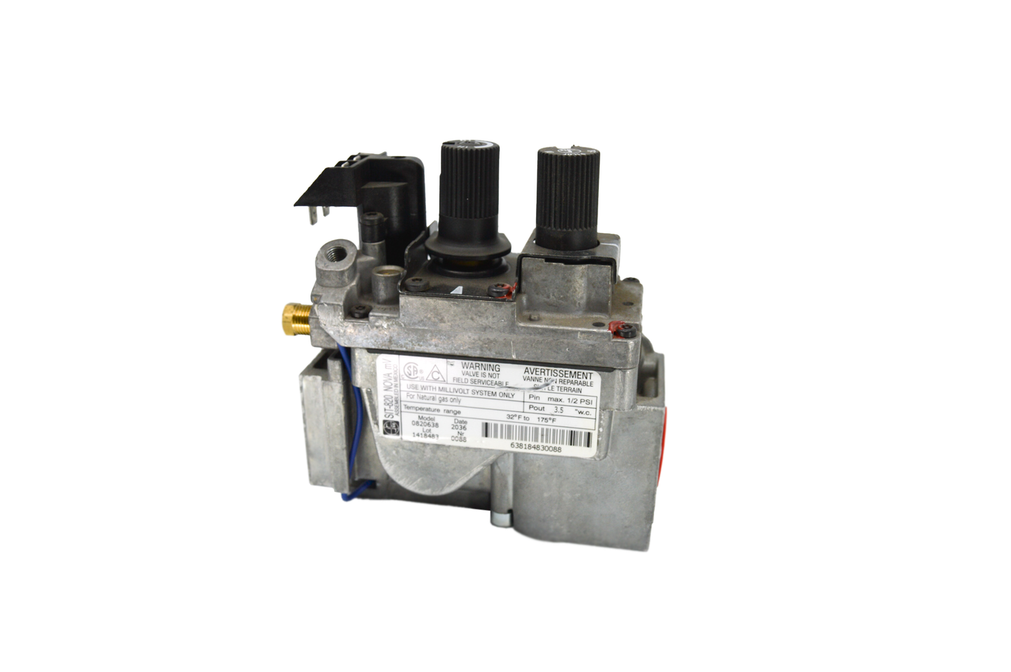 W725-0050 SIT 820 Series Millivolt Fireplace Valve 20% Turndown Vent Free Natural Gas