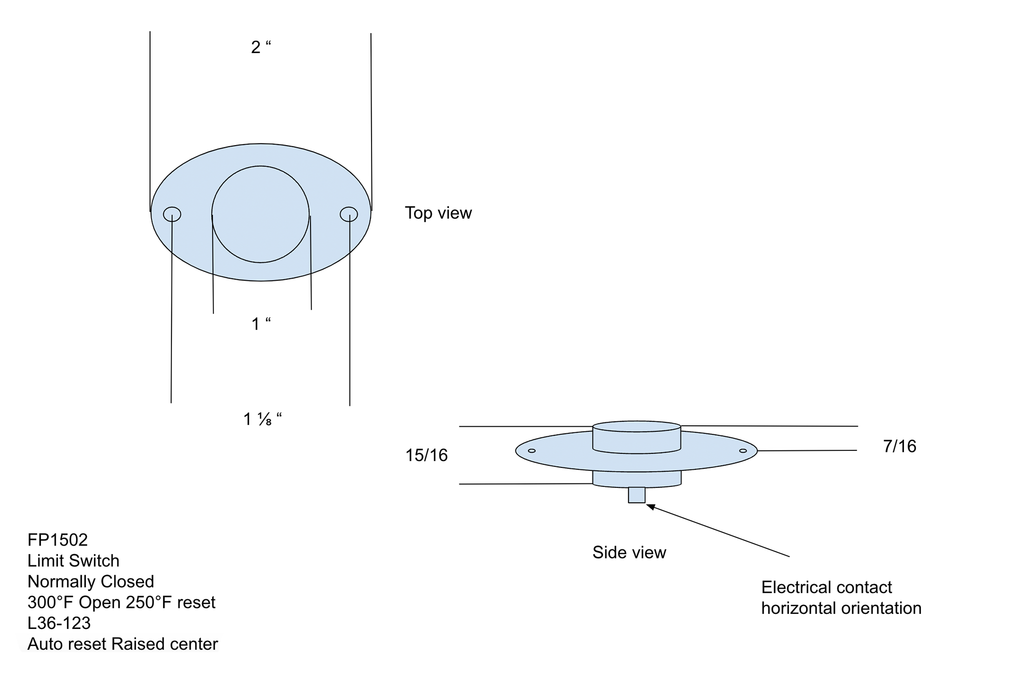 Large 300F (150C) Limit Switch