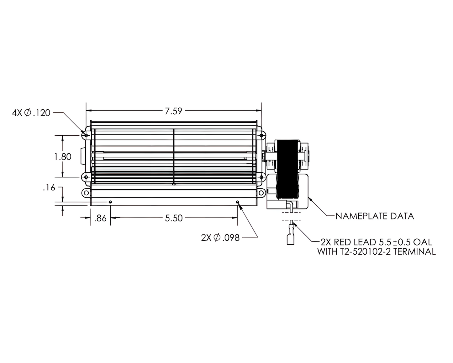 9.75" Blower Left Motor