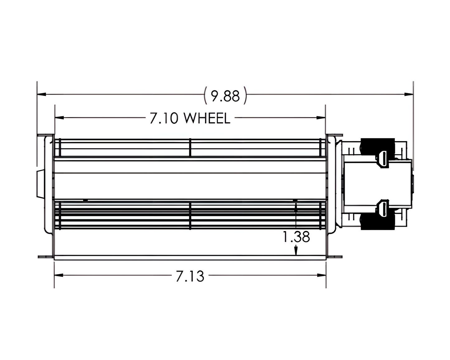 9.75" Blower Left Motor