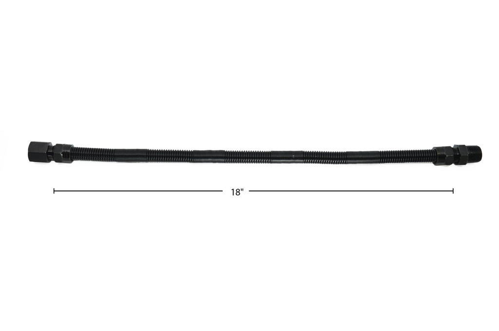 3/8" ID Whistle Free Gas Flex Hose - 18" With Fittings